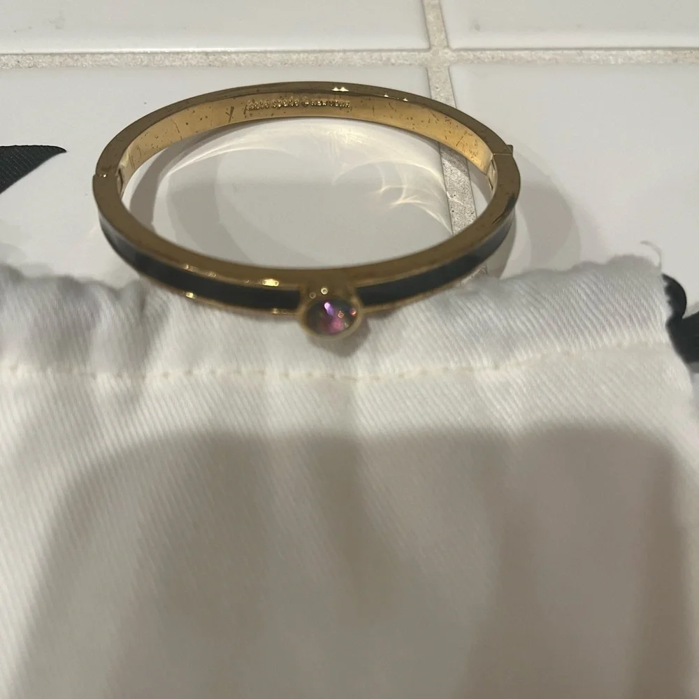 Kate‎ spade forever gems cristal bangle bracelet in black & gold